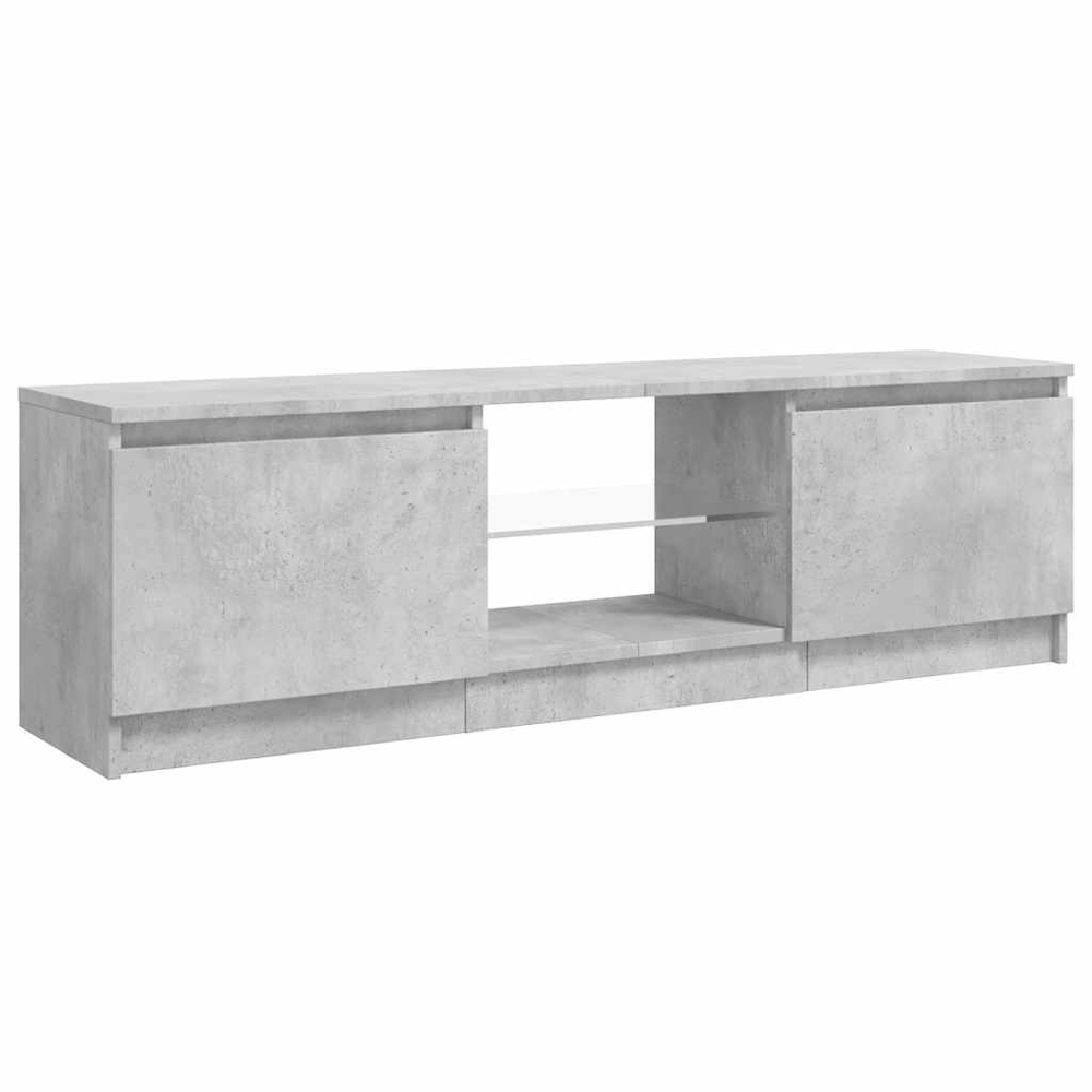 vidaXL 2 Door 2 Shelf Concrete Grey TV Cabinet with LED Lights Image 2