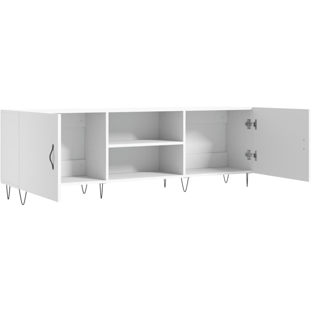 vidaXL 2 Door 2 Shelf White TV Cabinet Image 6