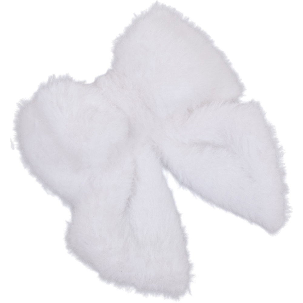 Set of 3 Fluffy Plush Bows White Image 2