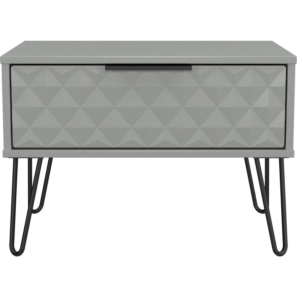 Crowndale Harlequin Single Drawer Dusk Grey Wide Side Table Ready Assembled Image 3