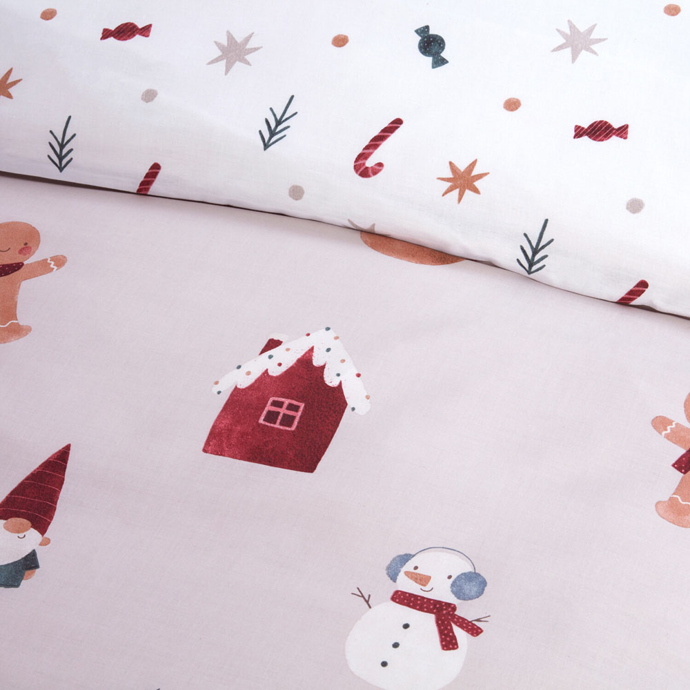 Christmas Characters Duvet Set - Pink and White Image 6