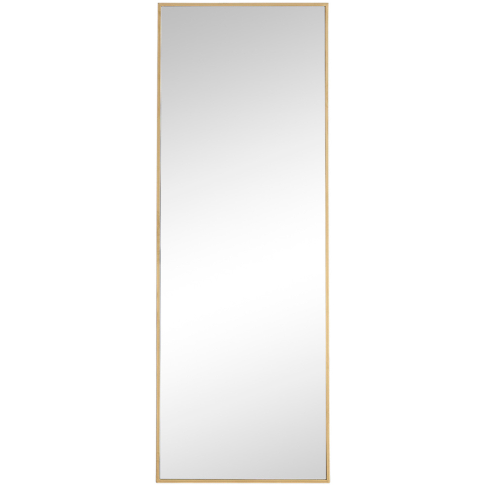 Furniturebox Austen Rectangular Gold Large Metal Wall Mirror 140 x 50cm Image 1