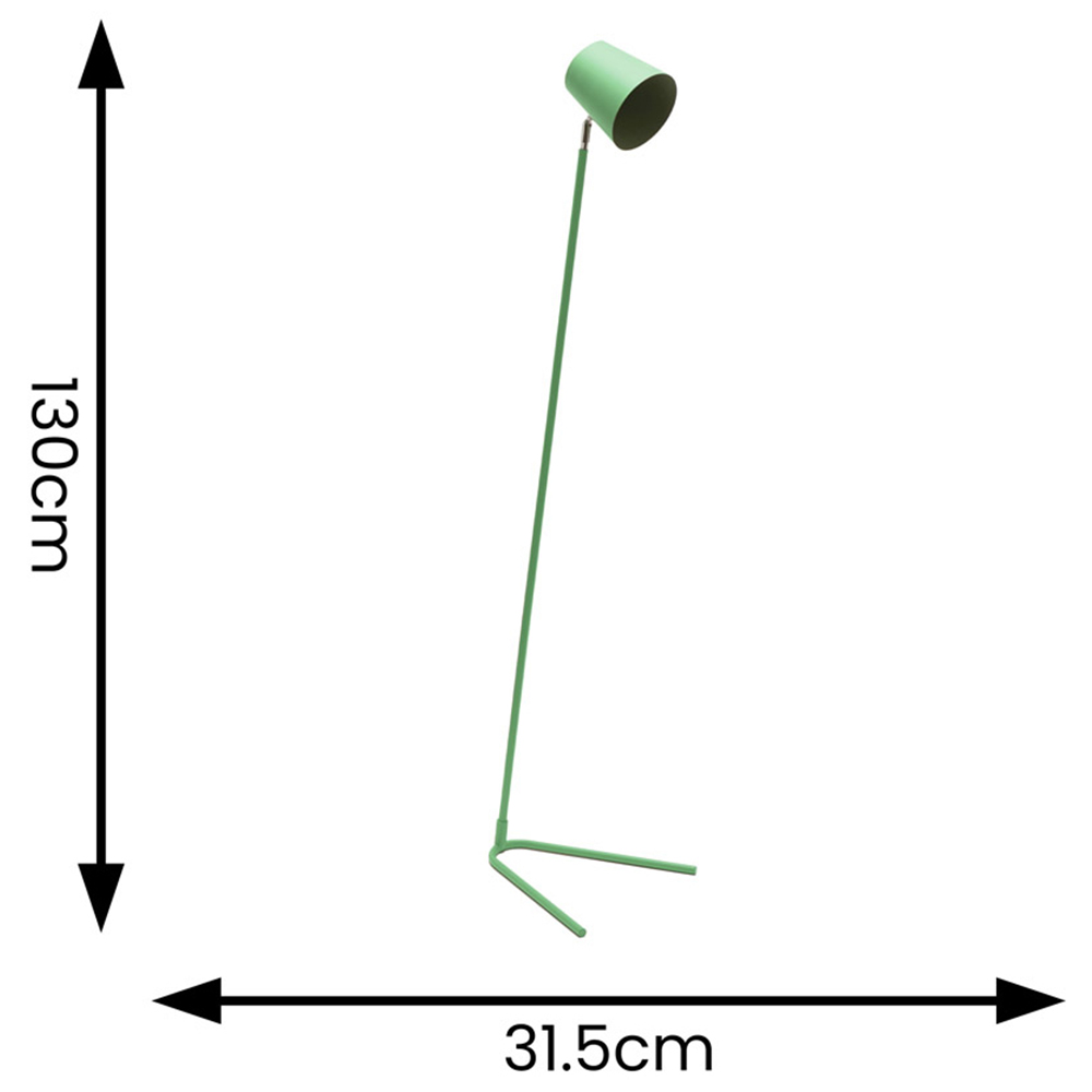 ValueLights Lark Sage Green Metal Slimline LED Floor Lamp Image 5