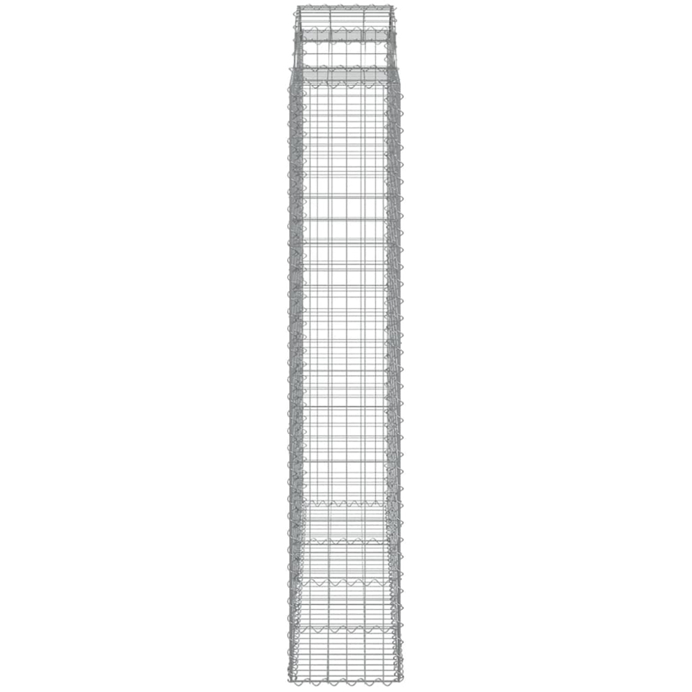vidaXL Silver Galvanised Iron Gabion Basket 200 x 50 x 220/240cm 2 Pack Image 3