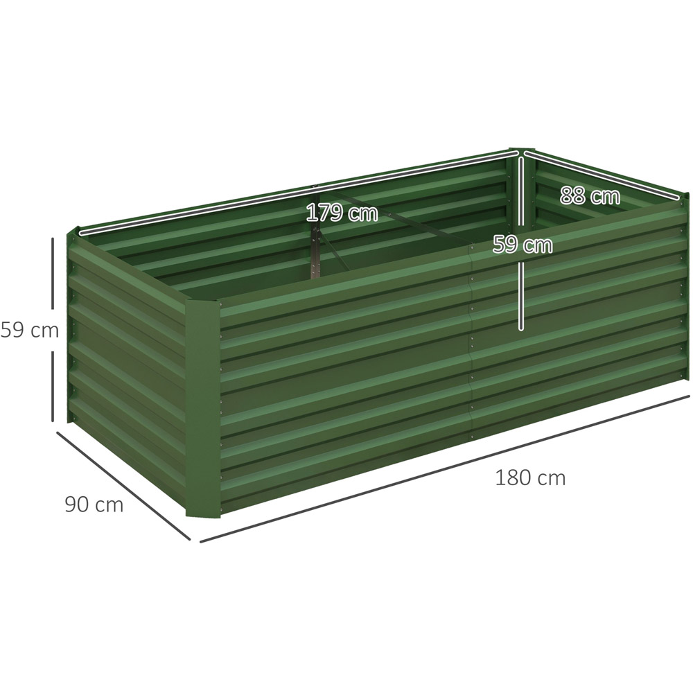 Outsunny Green Galvanised Steel Outdoor Raised Garden Bed with Reinforced Rods Image 7
