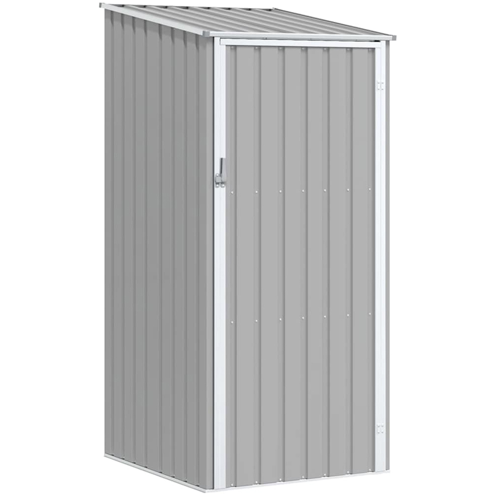 vidaXL 2.9 x 3.2ft Grey Galvanised Steel Pent Garden Shed Image 1