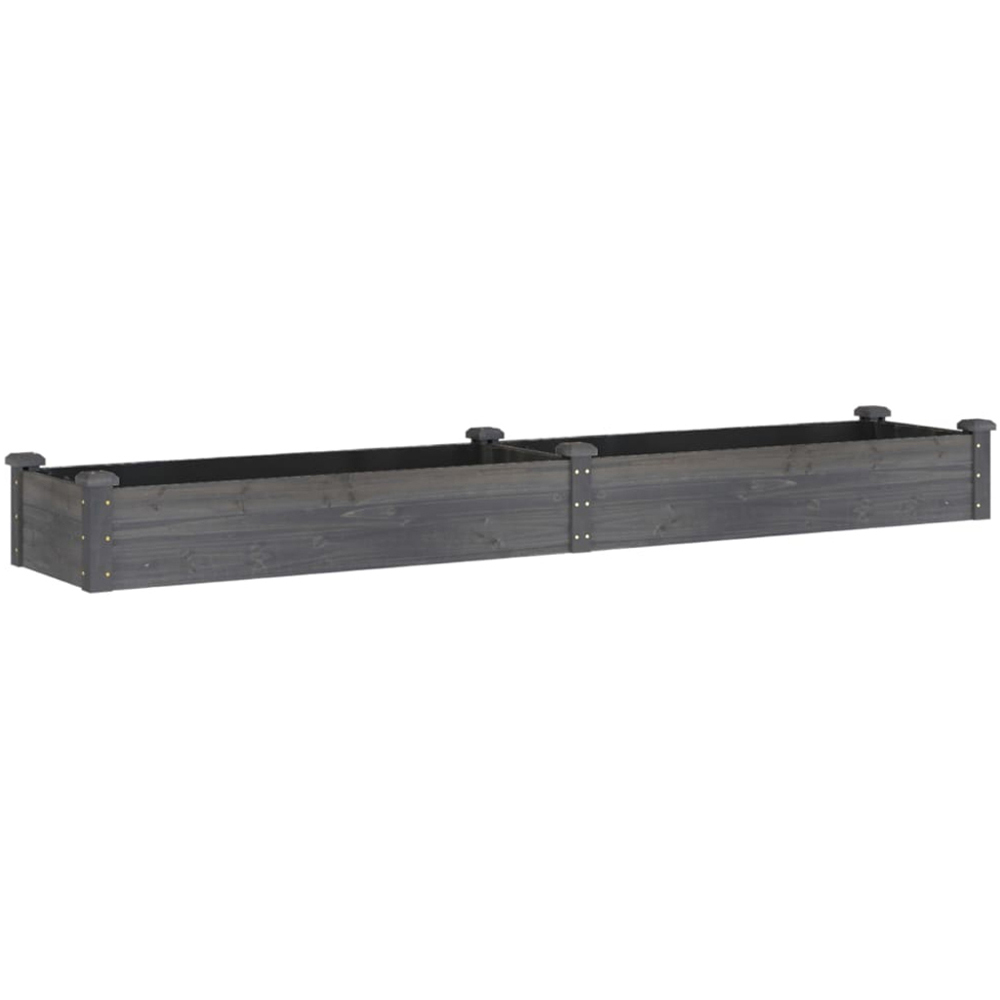 vidaXL Grey Fir Wood Raised Garden Bed 25 x 240 x 45cm Image 1