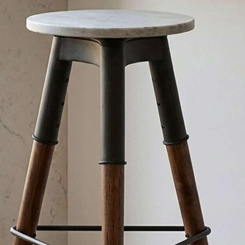 Premier Housewares Vasco 3 Legs Marble Top Bar Stool Image 2