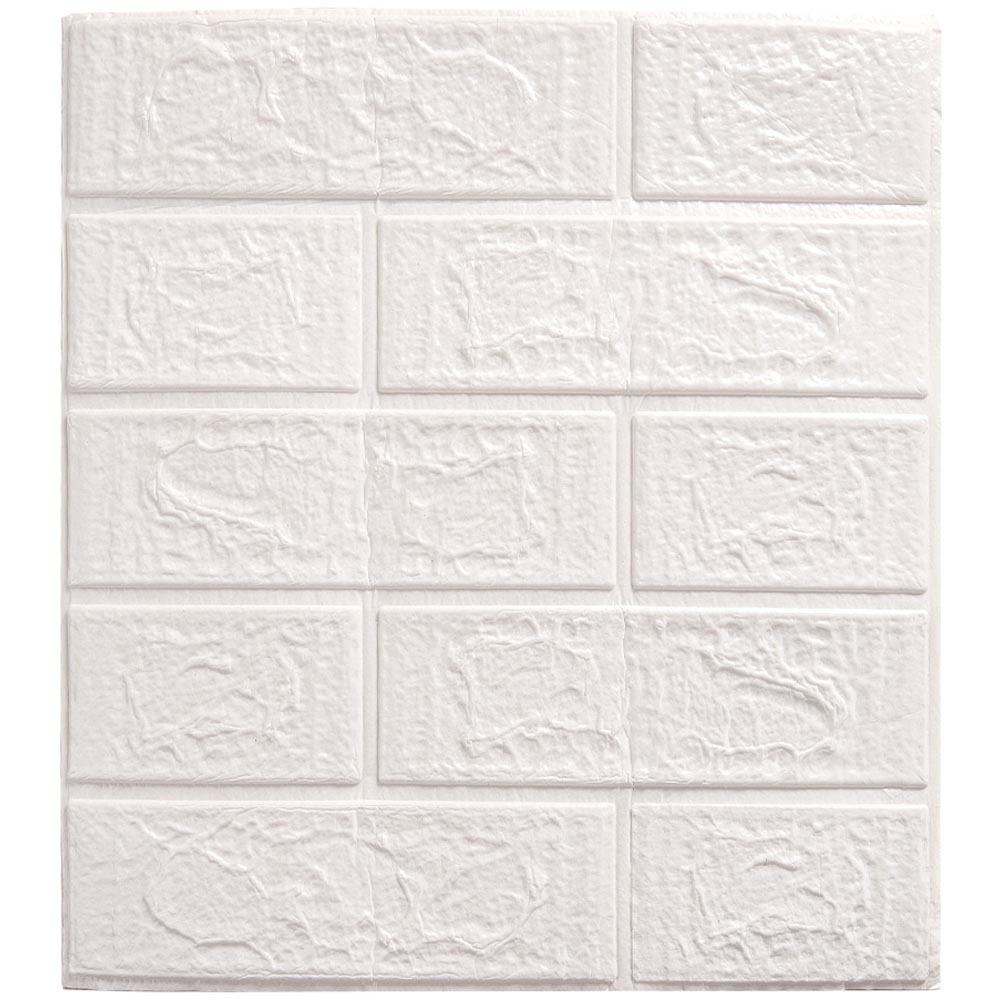 Living and Home 3D Brick Texture White Wall Sticker 15 Pack Image 2