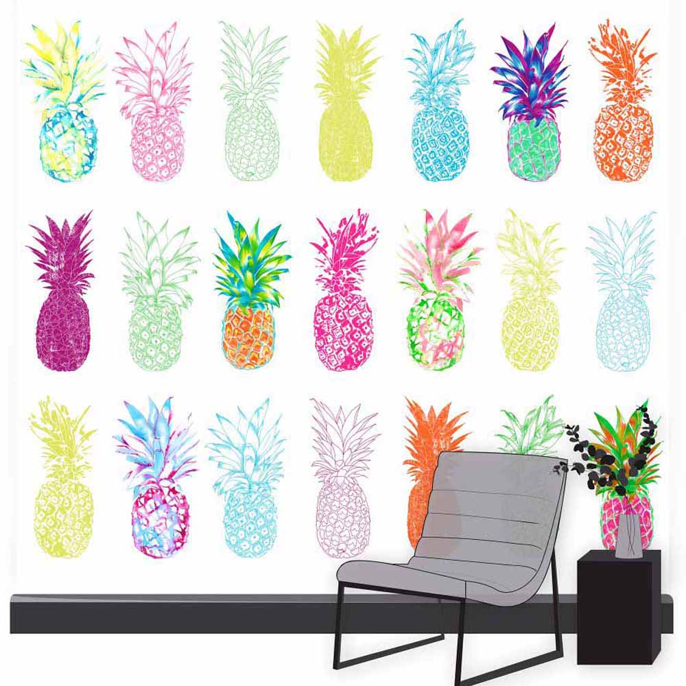 Art For The Home Pineapple Brights Wall Mural Image 1