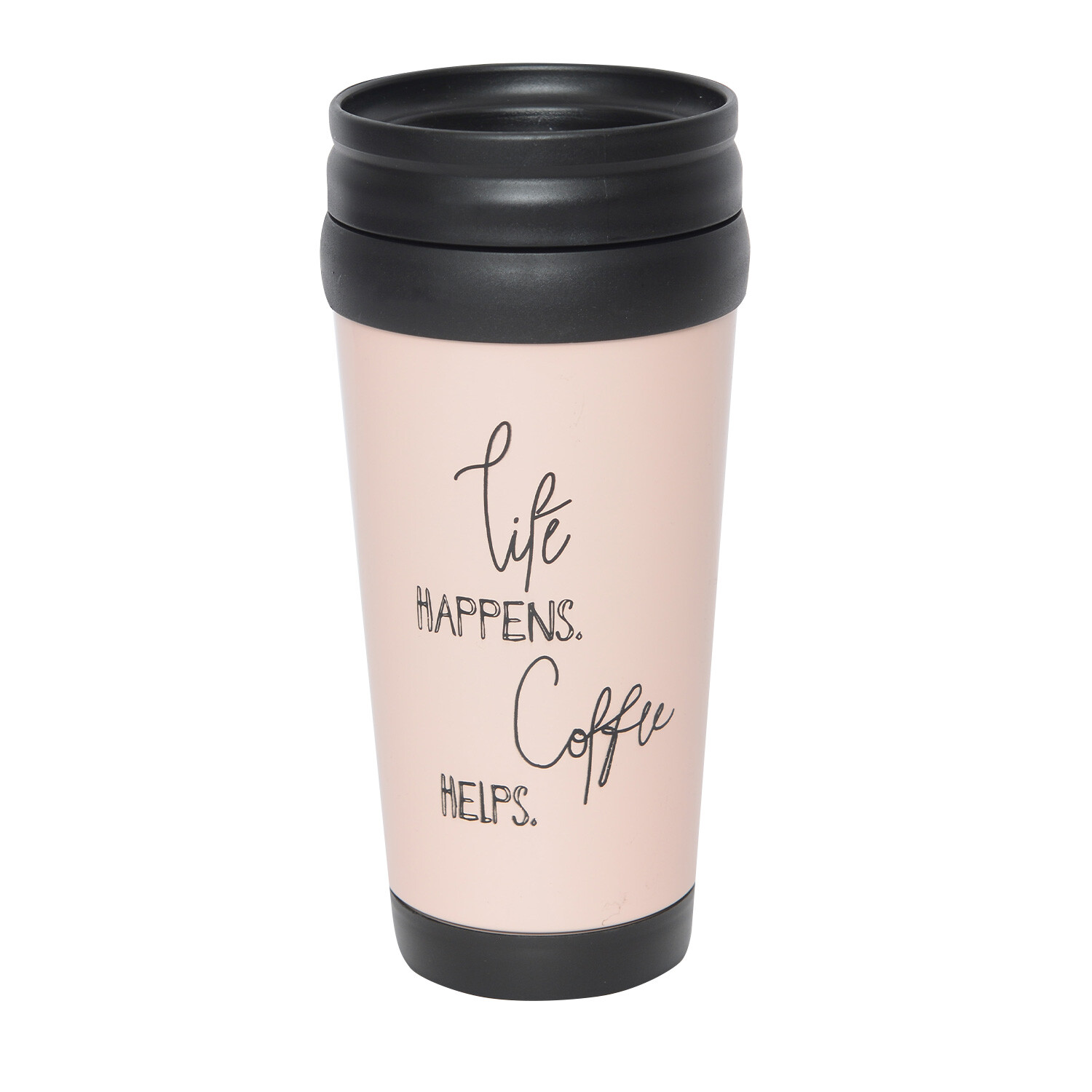 Slogan Double Wall Travel Mug - Black Image 1