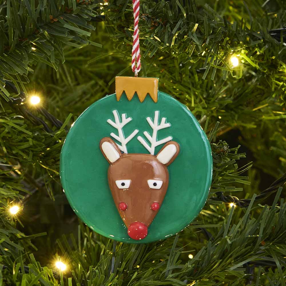 Wilko Merry Reindeer Bauble Dough Decoration 6 Pack Image 3