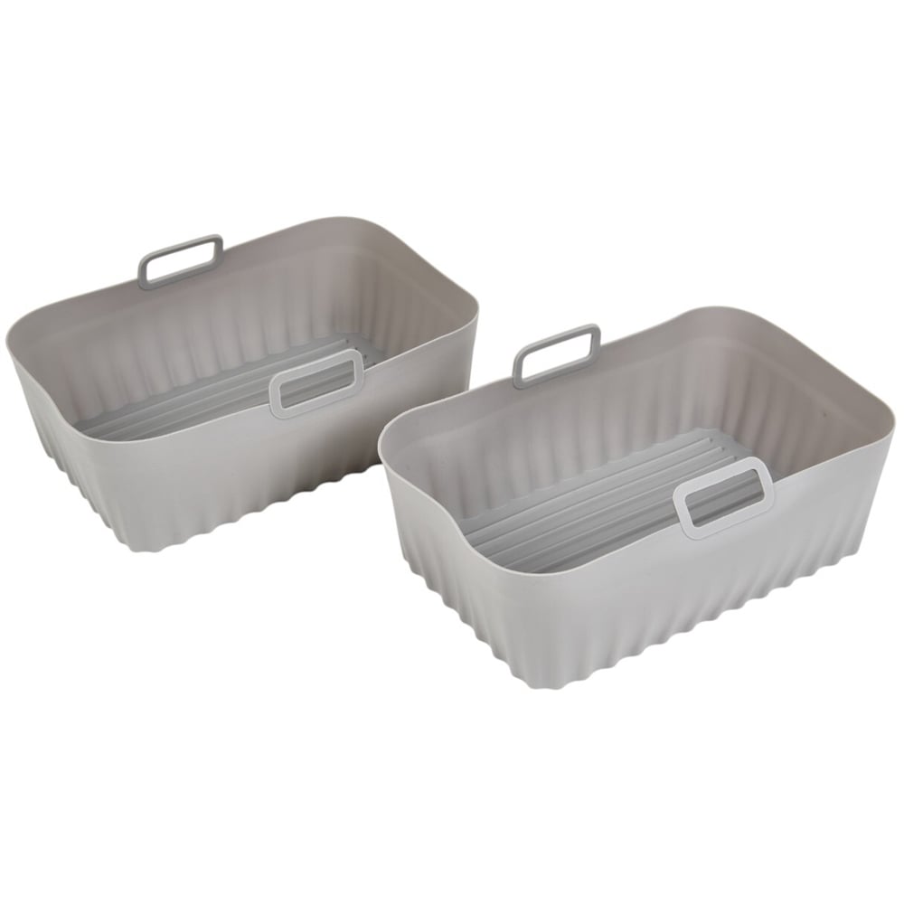 Pack of 2 Kitchen Master Silicone Rectangular Airfryer LinersGrey Image 1