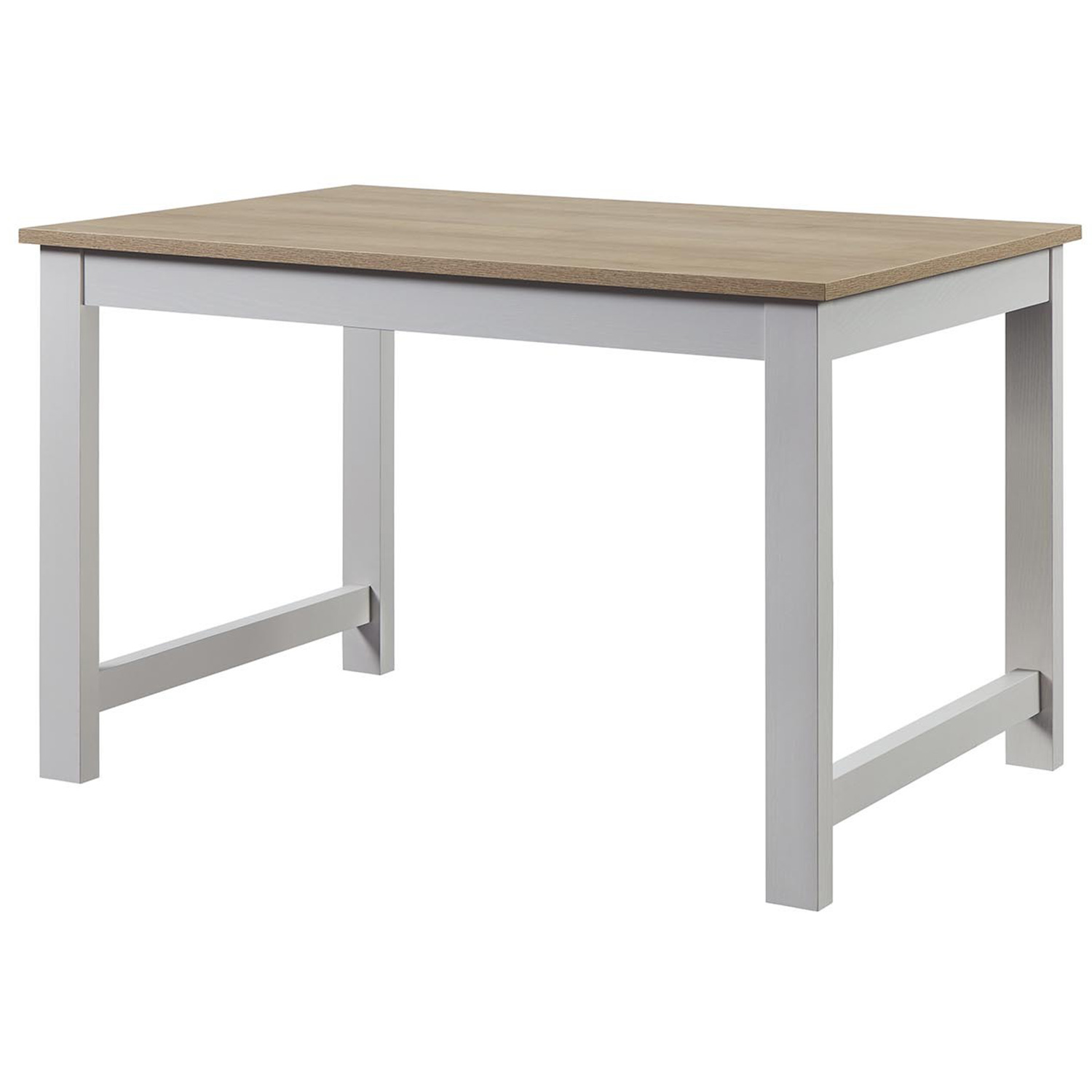 Cambridge Wooden 4 Seater Dining Bench Set Oak Effect and Light Grey Image 2