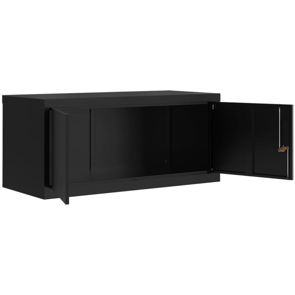 vidaXL 2 Door Black Steel Filing Cabinet Set of 2 Image 5