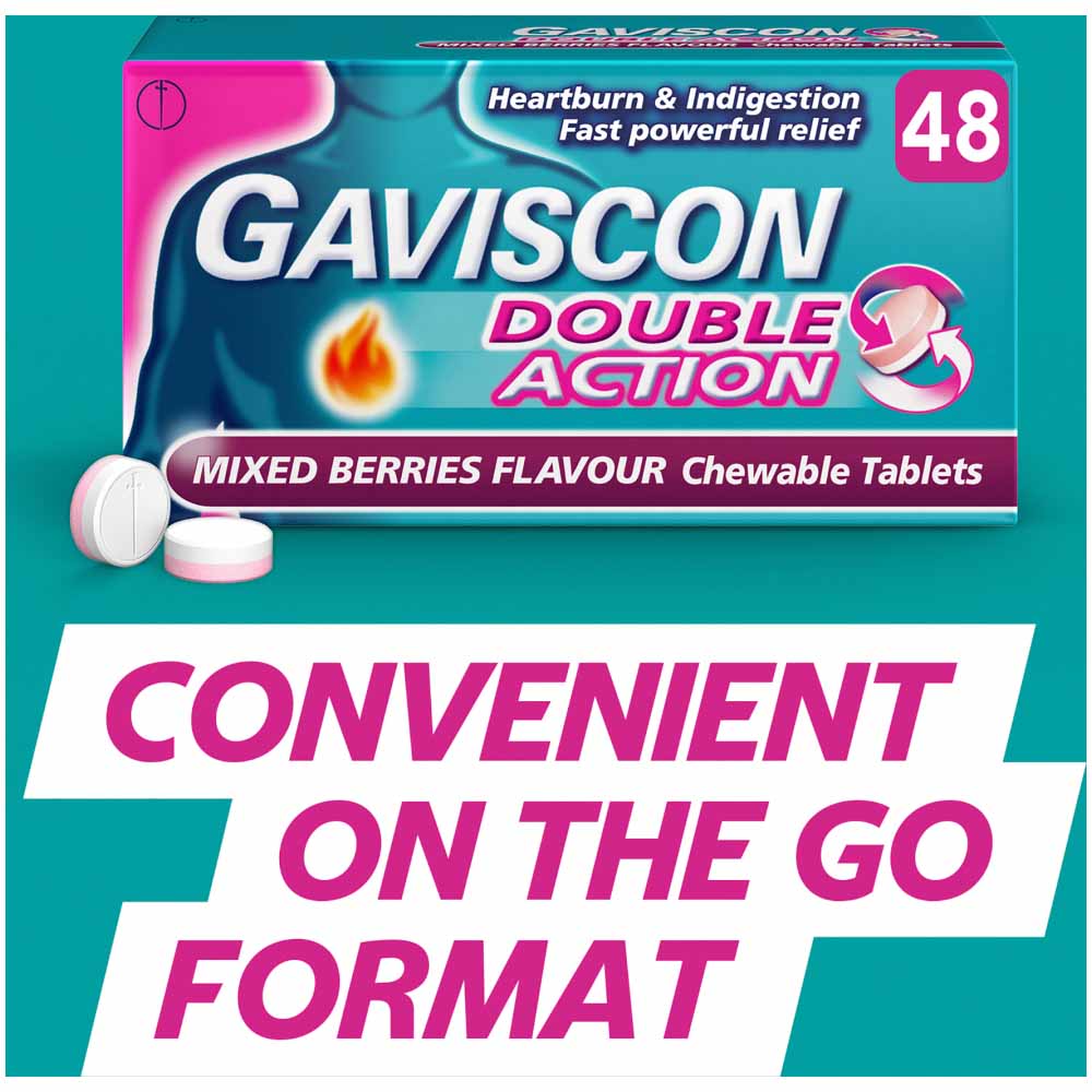 Gaviscon Double Action Mixed Berries 48pk Wilko