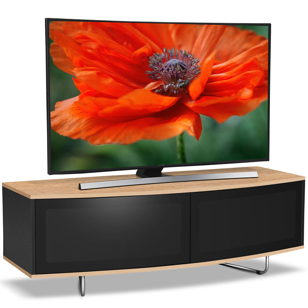 Centurion Supports Caru Gloss Black 2 Door TV Unit Image 3