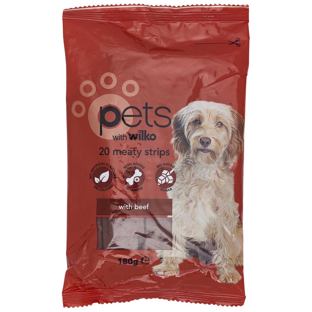 Wilko 20 pack Chewy Beef Flavour Dog Treats Image 1