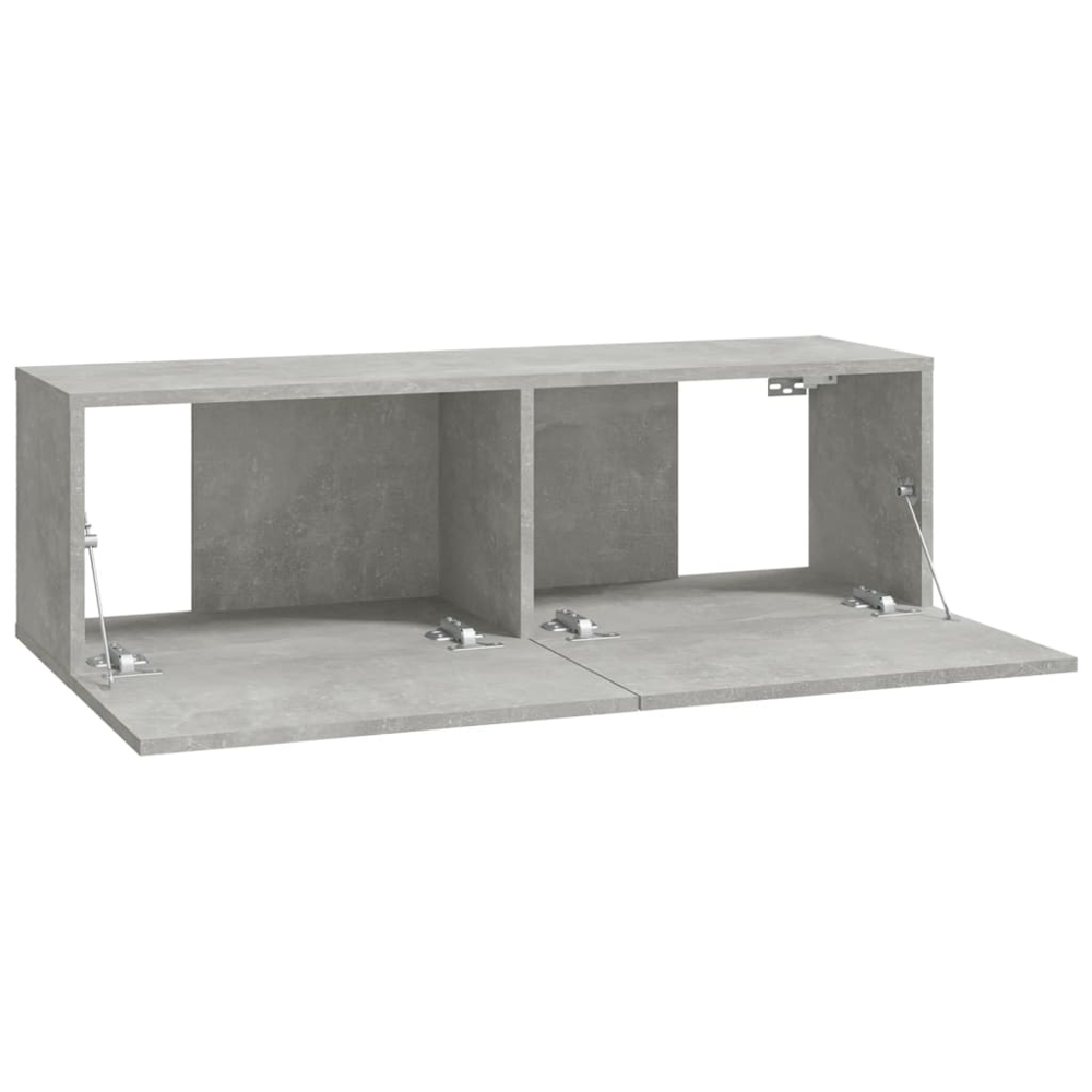 vidaXL 2 Door Wall Mounted Concrete Grey TV Cabinet Set of 2 Image 5