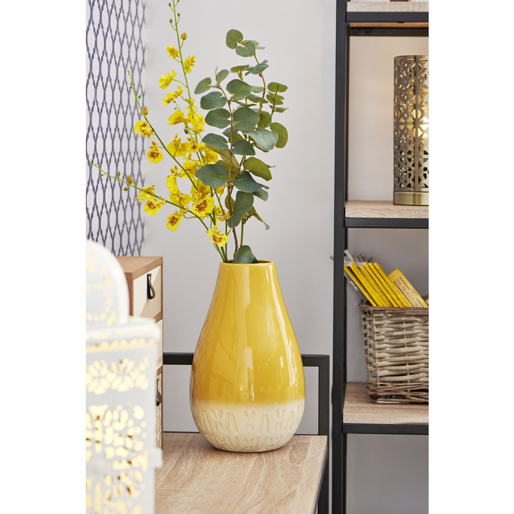 Wilko Ochre Bulbous Vase Wilko