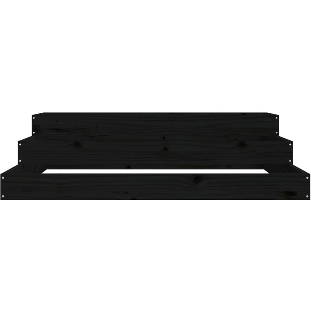 vidaXL Black Solid Pine Wood Stair-Step Design Garden Planter 27 x 107 x 107cm Image 4