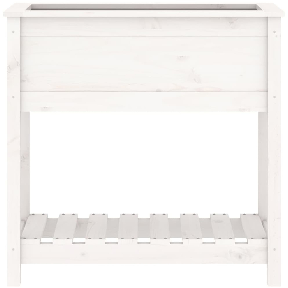 vidaXL Single Shelf White Solid Pine Wood Garden Planter 82.5 x 34.5 x 81cm Image 3