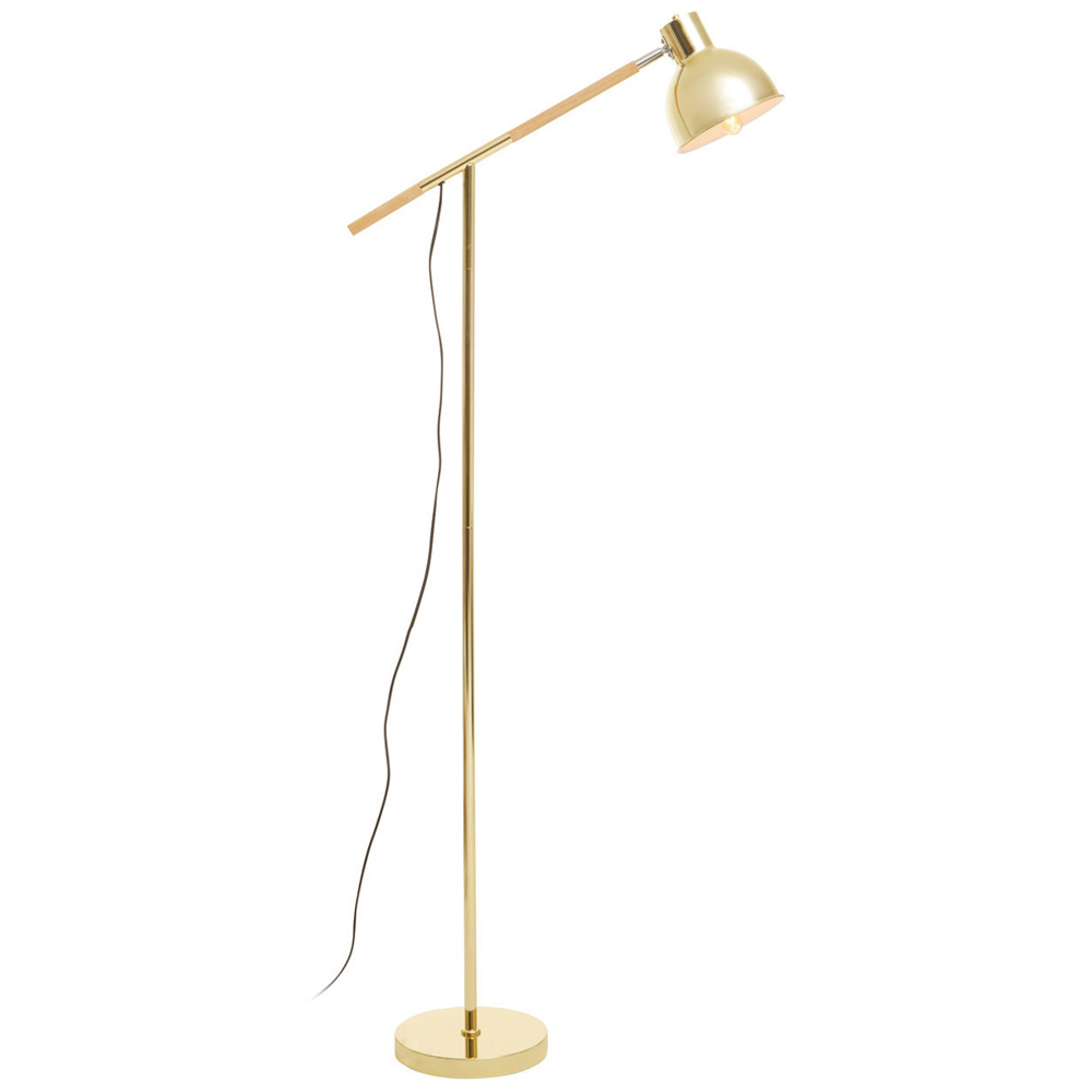 Premier Housewares Shiny Brass Adjustable Floor Lamp Image 2