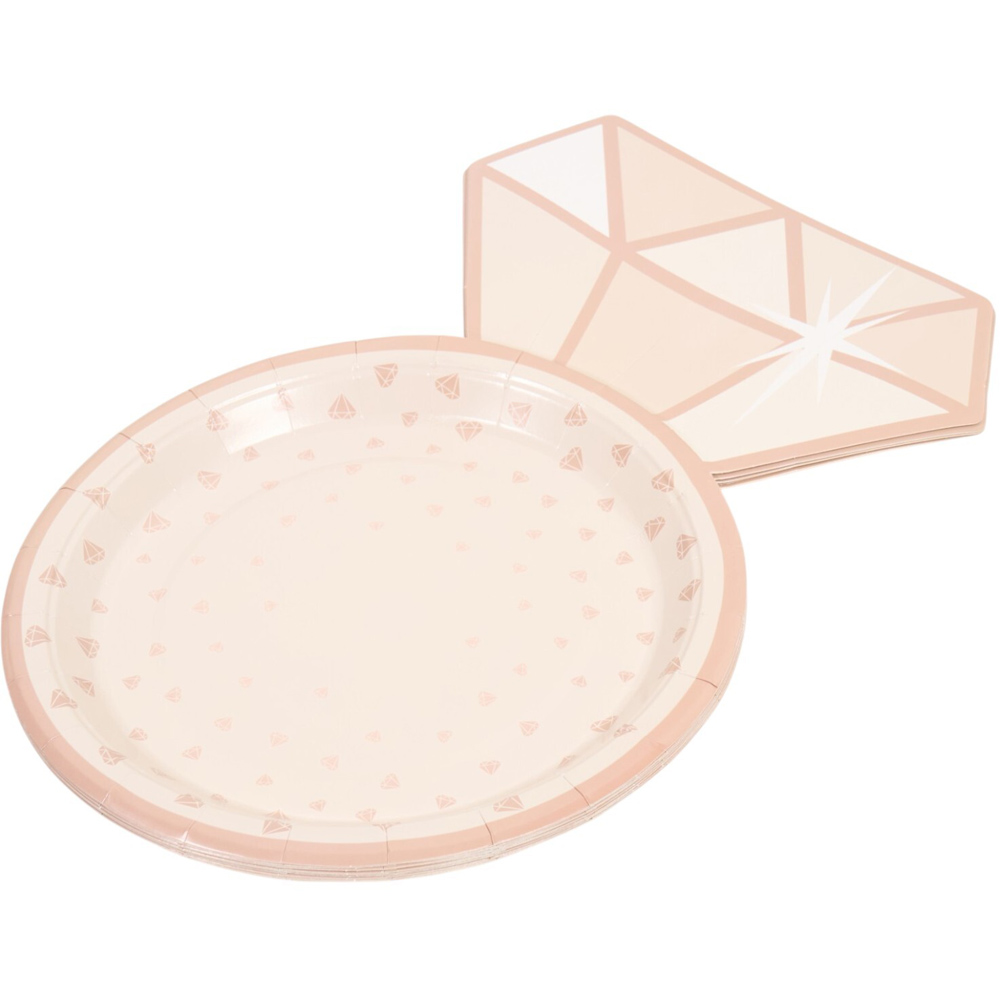 Pack of 10 Glitz Paper Plates Neutral Image 3