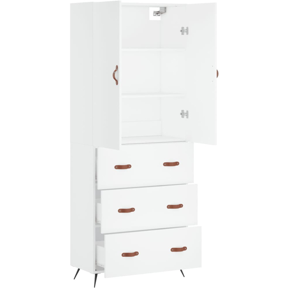 vidaXL 2 Door 3 Drawer White Tall Highboard Image 4