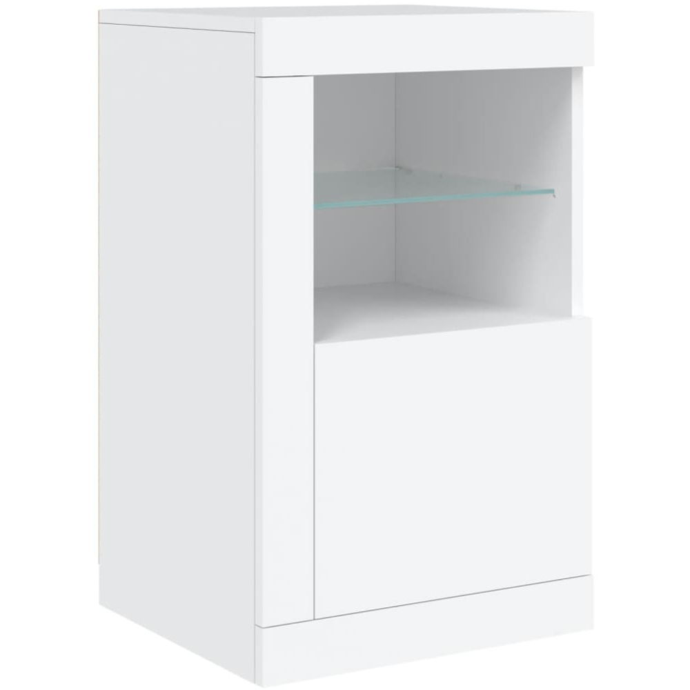 vidaXL 3 Door 10 Shelf White LED Sideboard Image 8