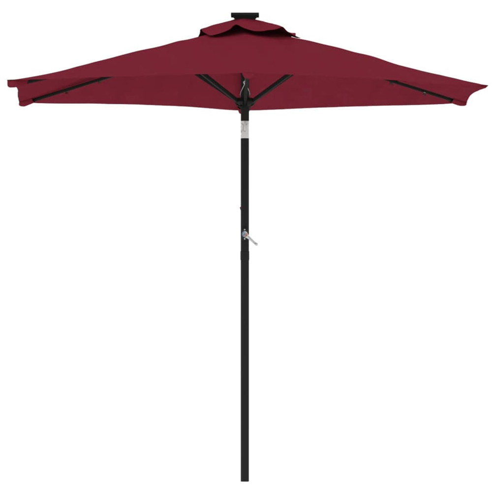vidaXL Red LED Light Garden Parasol with Steel Pole 2.25m Image 3