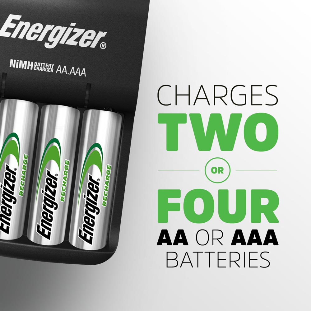 Energizer Recharge NiMH Rechargeable AA and AAA Batteries Base Charger Image 3