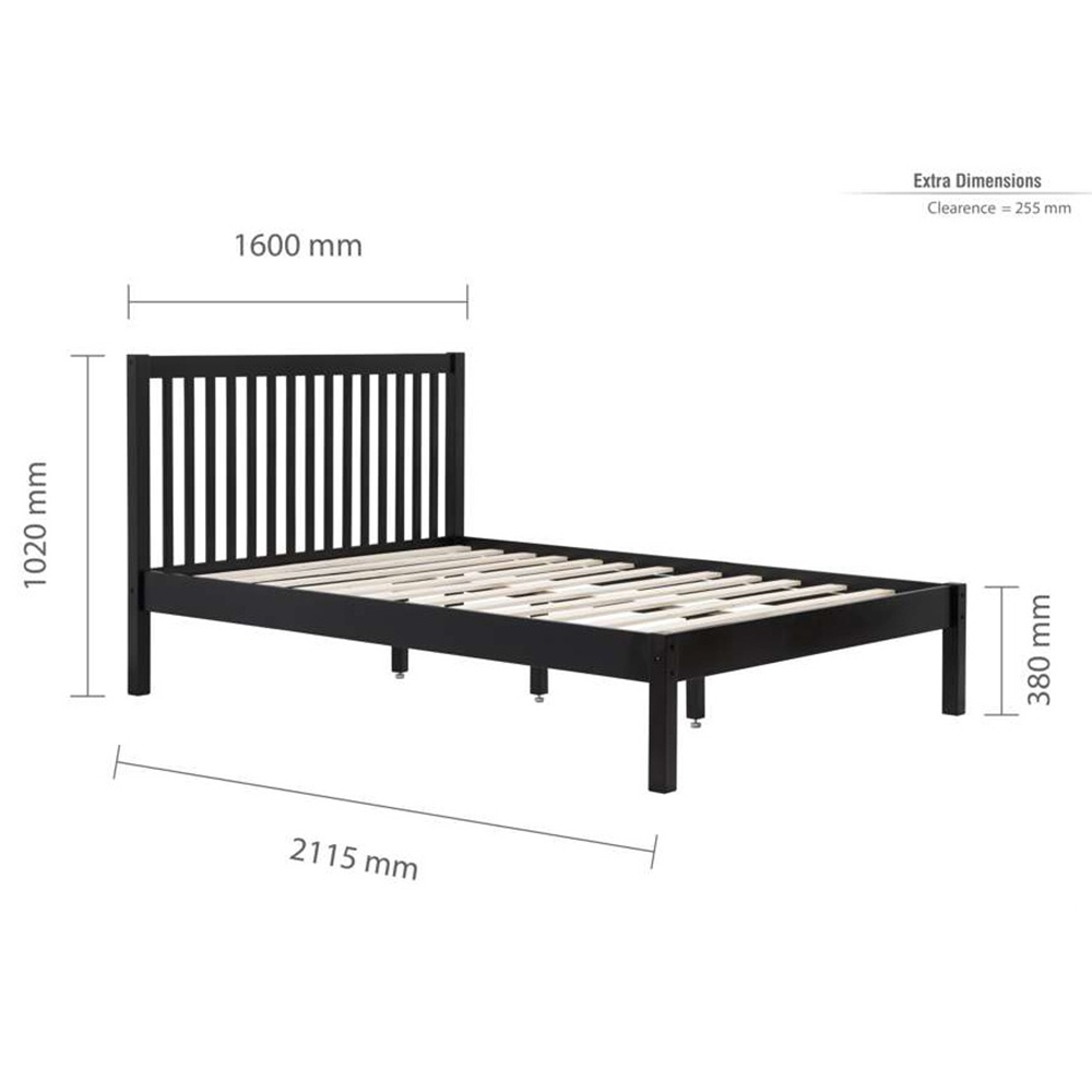 Nova King Size Black Solid Pine Bed Frame Image 9