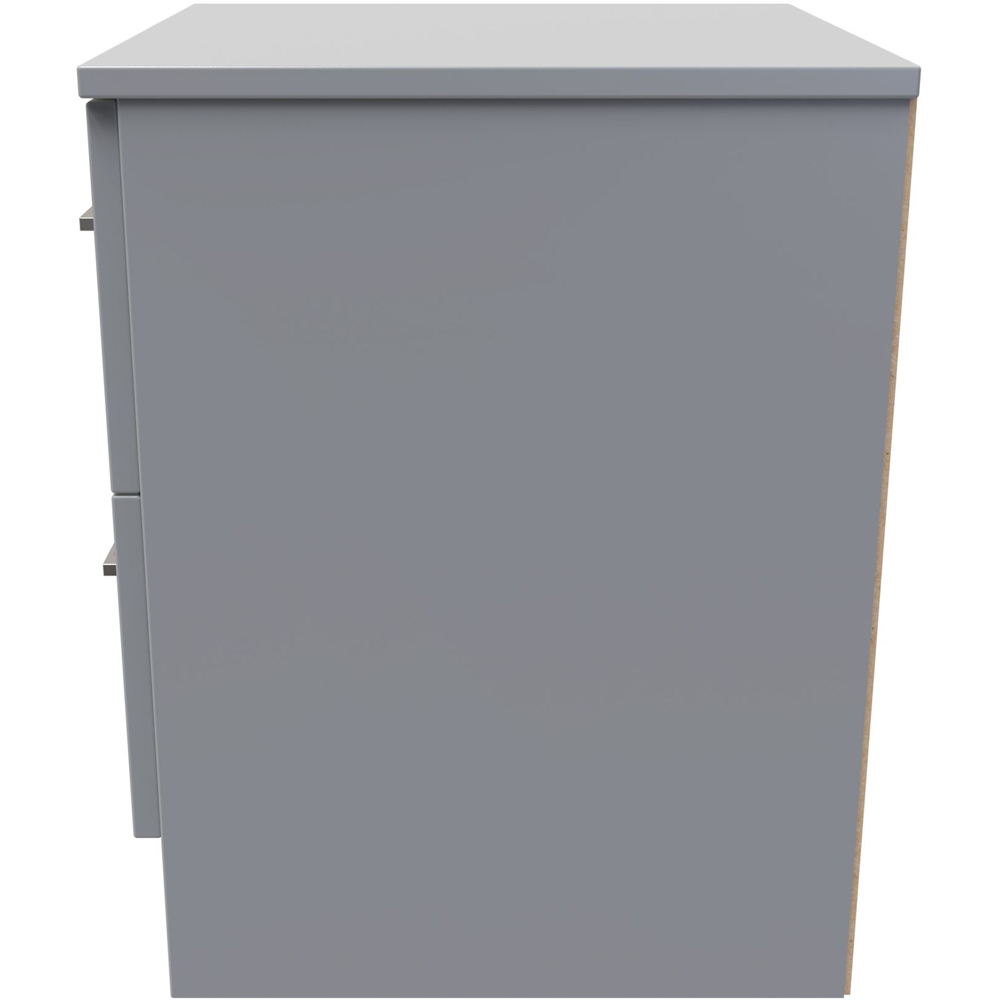 Crowndale Worcester 2 Drawer Uniform Gloss and Dusk Grey Bedside Table Ready Assembled Image 4