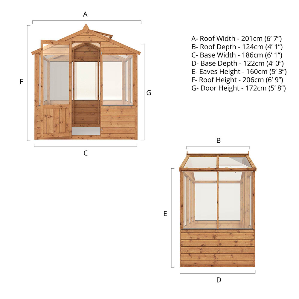 Mercia Wooden 4 x 6ft Traditional Greenhouse Image 6