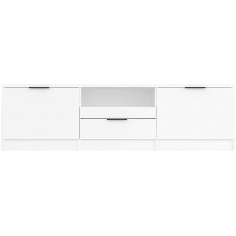 vidaXL 2 Door Single Drawer Single Shelf White TV Cabinet Image 3