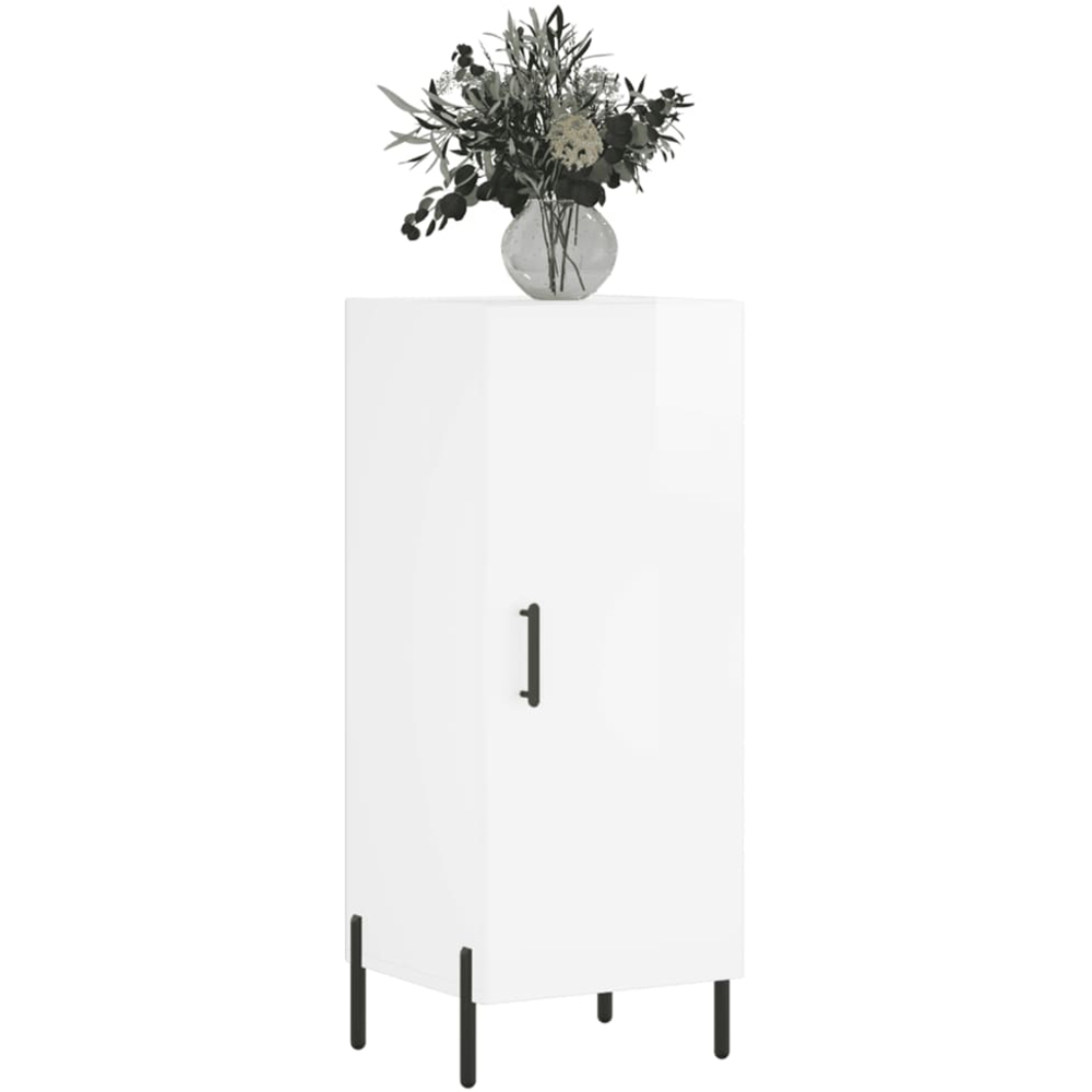 vidaXL Single Door High Gloss White Sideboard Image 3