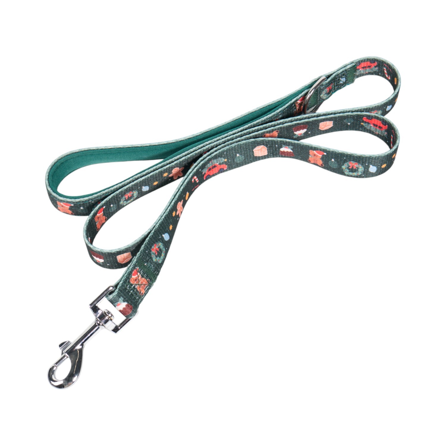 Festive Dog Lead and Collar Set Teal M Image 4