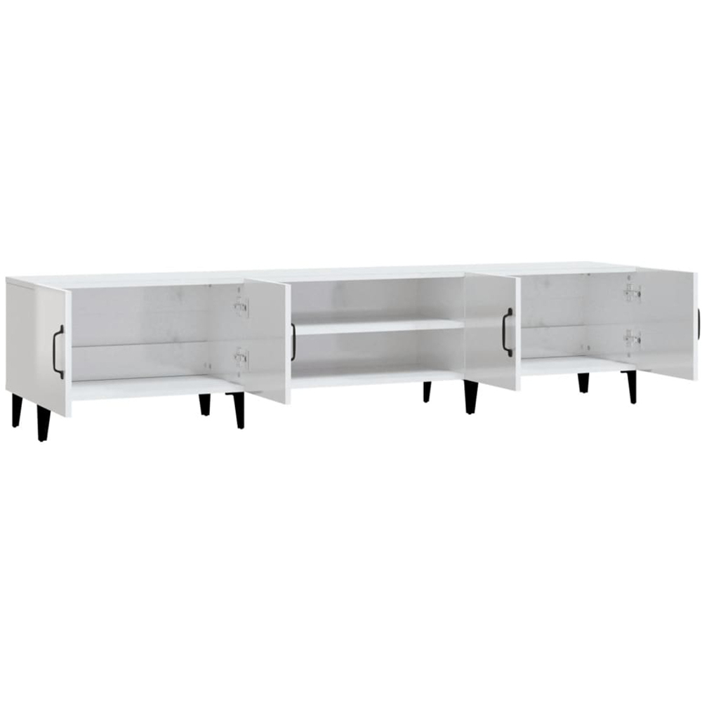 vidaXL 4 Door 2 Shelf High Gloss White TV Cabinet Image 7