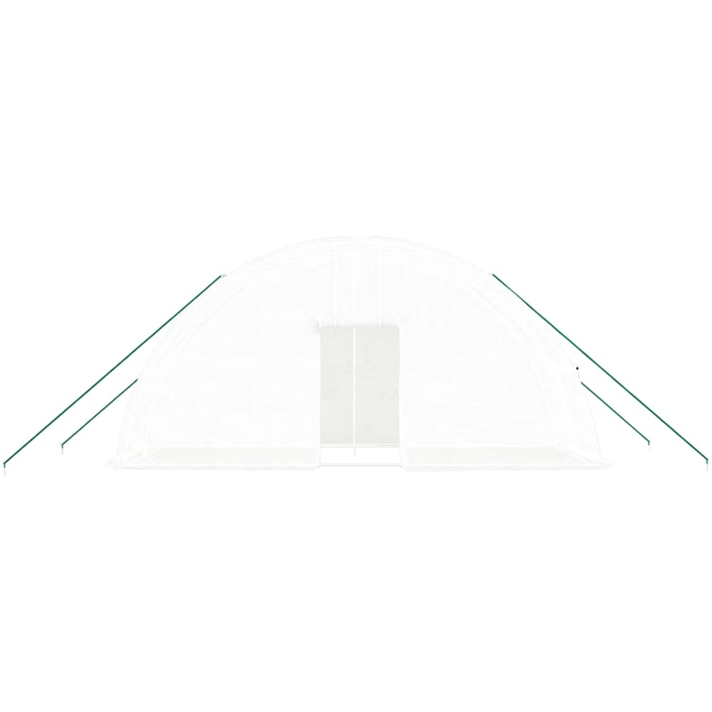 vidaXL White Polyethylene Galvanised Steel Frame 9.8 x 6.5ft Greenhouse Image 3
