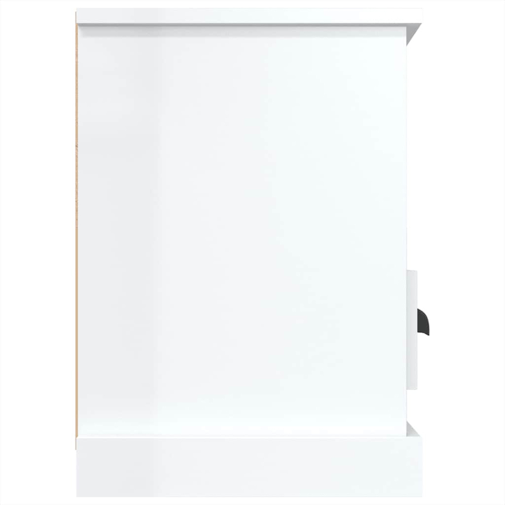 vidaXL 3 Drawer 3 Shelf High Gloss White TV Cabinet Image 6