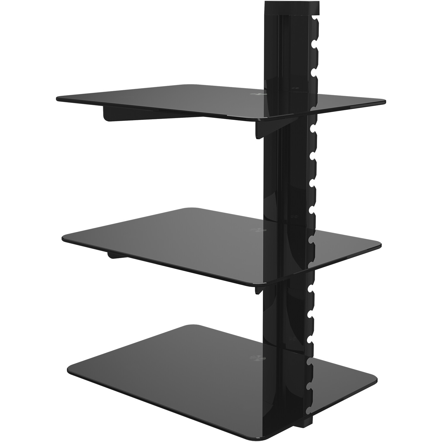 3 Shelf AV Black Glass Shelf Image 1