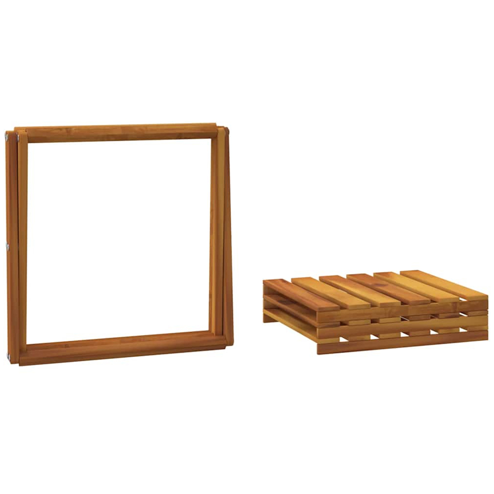 vidaXL 3 Shelf Brown Solid Acacia Wood Foldable Slatted Display Unit Image 8
