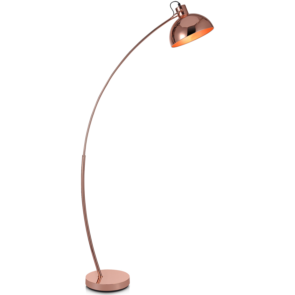 Teamson Home Arco Shade Rose Gold Finish Floor Lamp Image 1