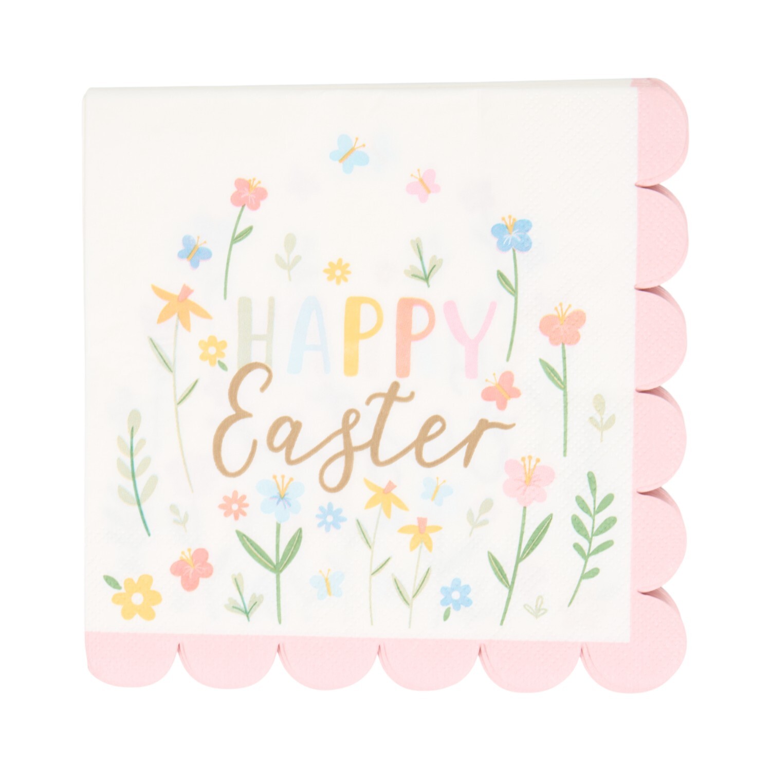 Pack of 16 Easter Floral Napkins White Image 2