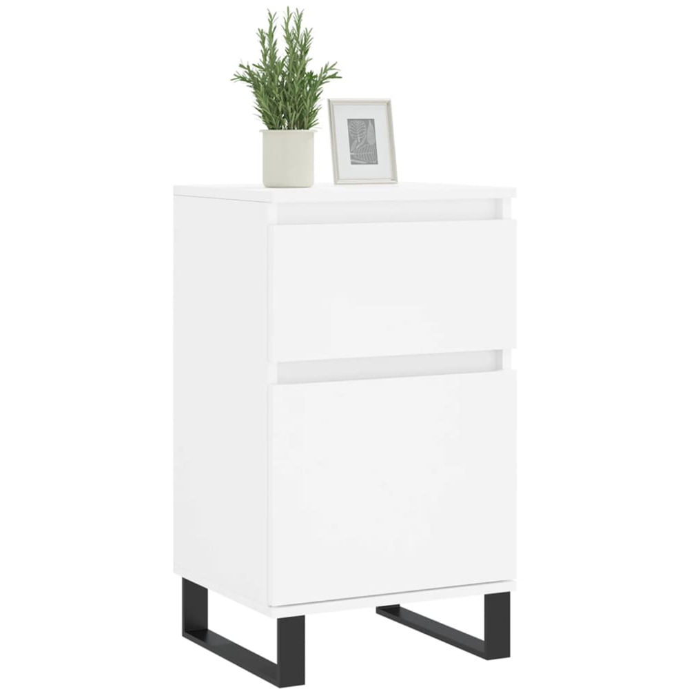 vidaXL Single Door Single Drawer White Sideboard Image 3