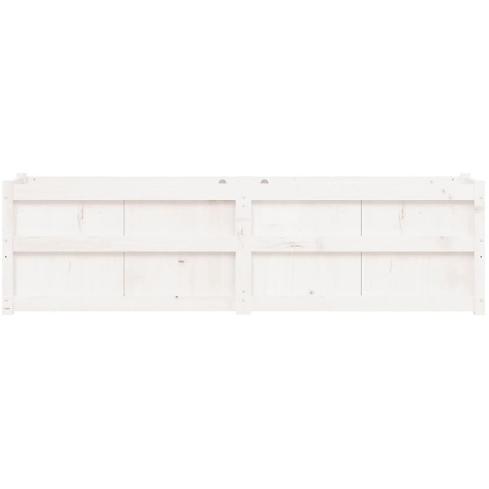 vidaXL White Solid Pine Wood Raised Garden Planter 180 x 50 x 50cm Image 4
