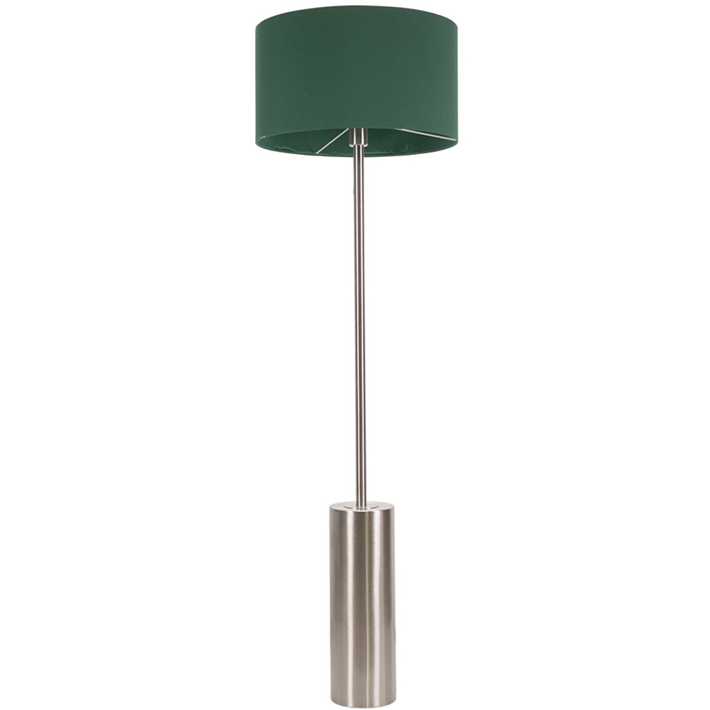 ValueLights Lexy Forest Green Shade Chrome LED Floor Lamp Image 1