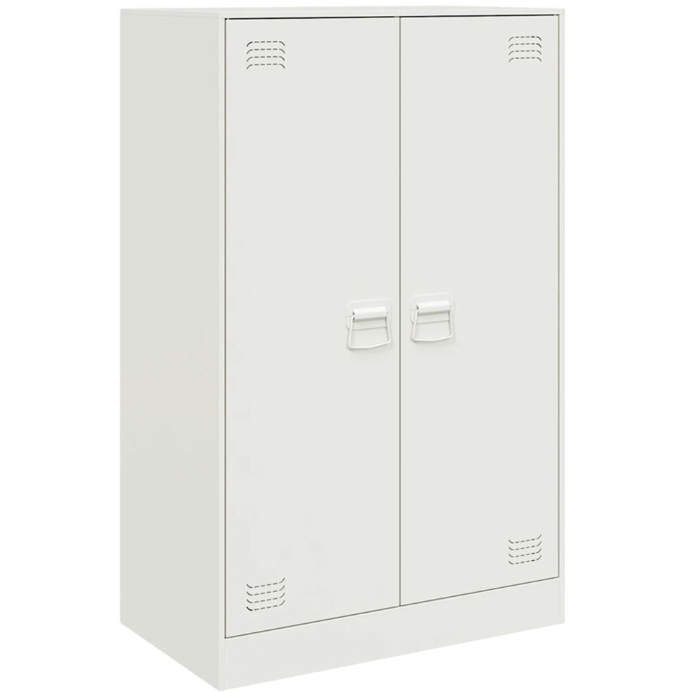 vidaXL 2 Door White Steel Sideboard Image 2