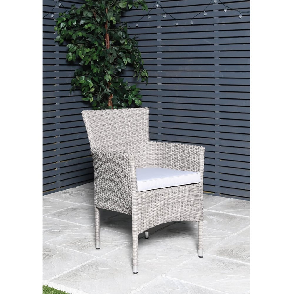 Madrid 4 Seater Rattan Dining Set - Grey Image 2